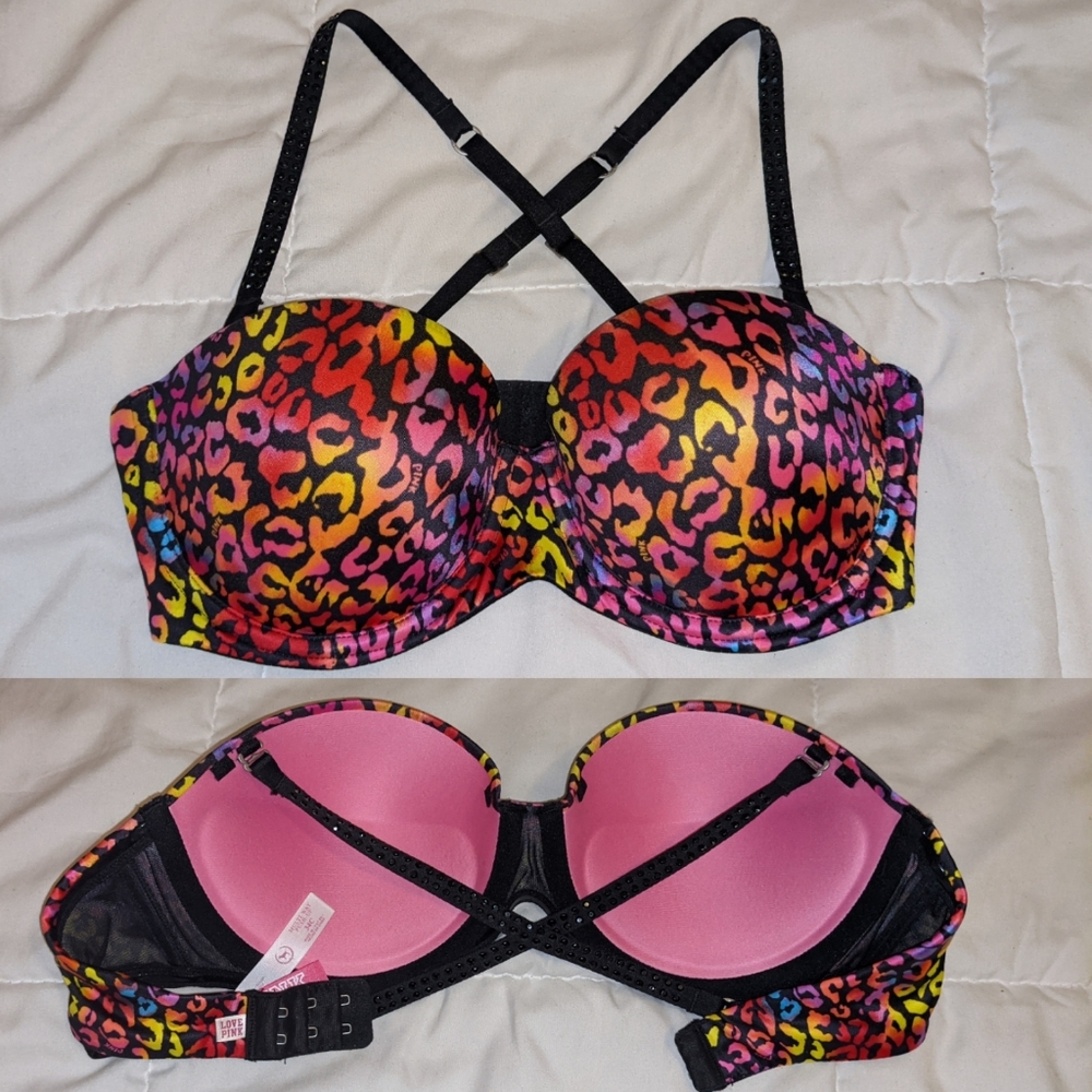 Lisa Frank Pink VS Push Up Bra 34C